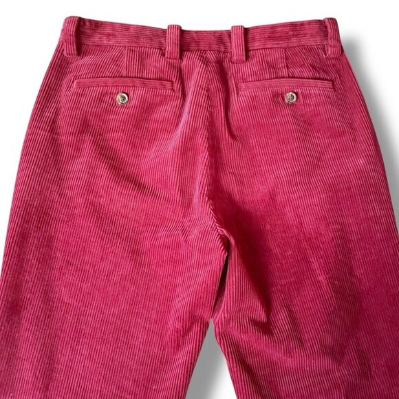 Brooks Brothers Mens Clark Fit Pant Sz 32x30 Burgundy Red Wide Wale Corduroy - Picture 5 of 6